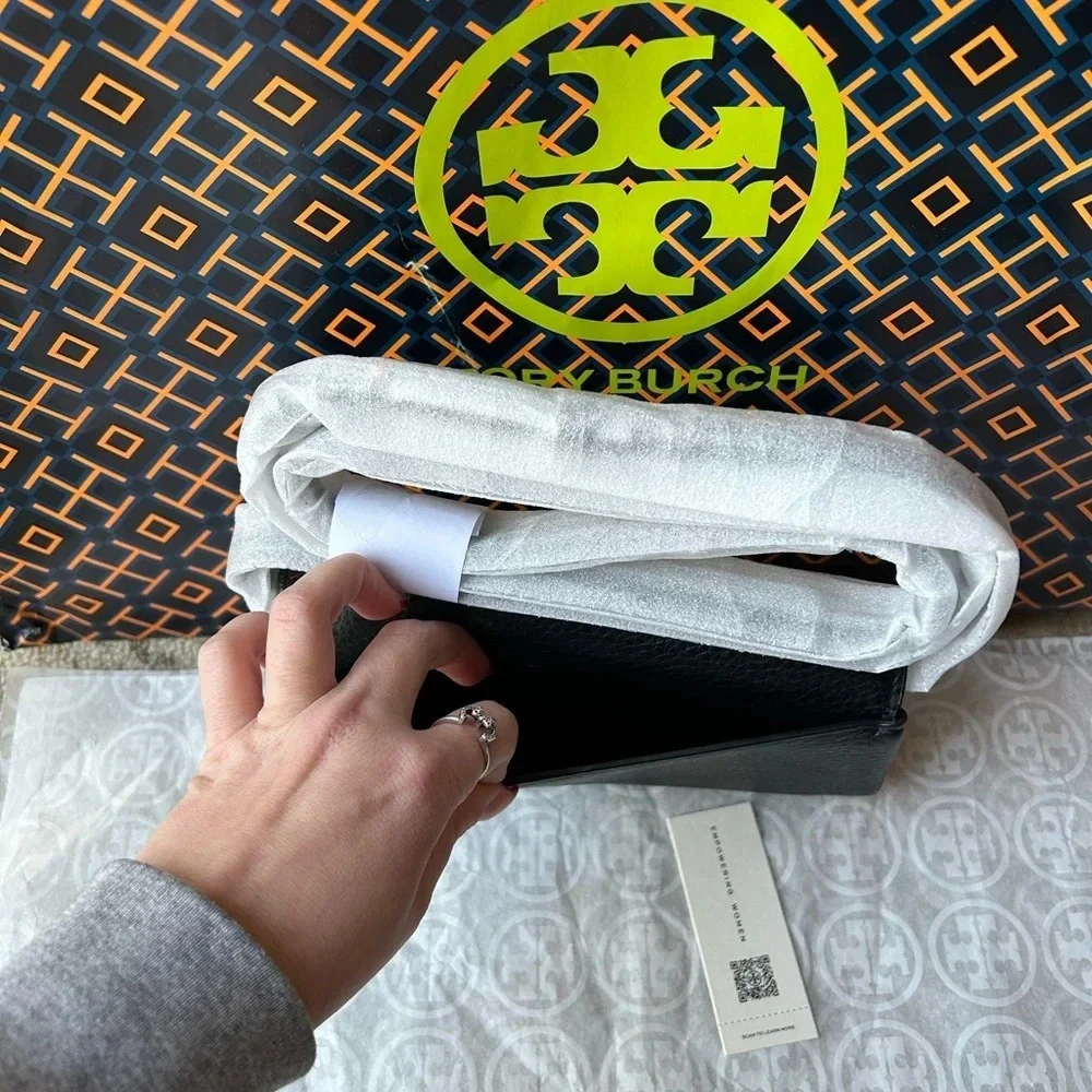 Tory Burch Miller Wallet Crossbody Bag Black Gold